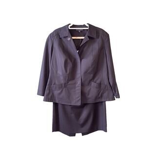 Lafayette 148 Womens Skirt Suit 18W & Blazer Size 14 Black Career Office Work